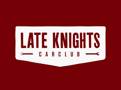 Late Knights Car Club Logo cars club logo typeography wrench