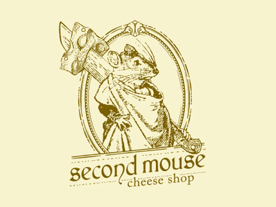 Second Mouse Cheese Shop cheese logo mouse shop local vector