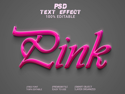 Pink 3D Text Effect