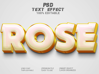 3D Text Effect Rose 3d 3d text 3d text effect 3d text style design graphic design rose rose style text effect text style