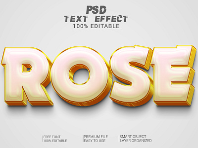 3D Text Effect Rose