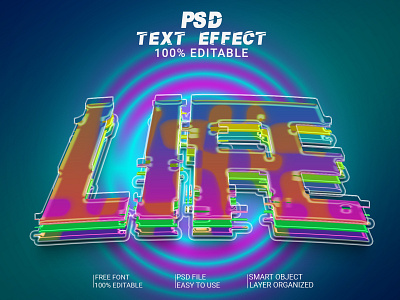 3D Text Effect Life