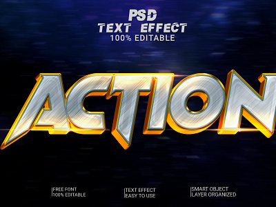 3d text Effect PSD File Action 3d 3d text 3d text effect 3d text style design graphic design illustration logo text effect text style
