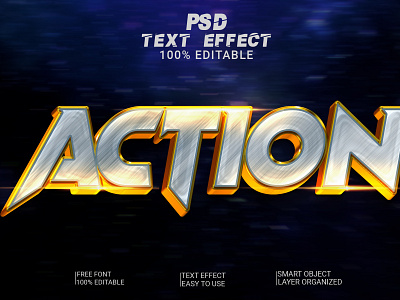 3d text Effect PSD File Action