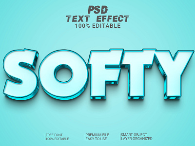 Softy 3D Text Effect 3d 3d text 3d text effect 3d text style design graphic design illustration logo text effect text style