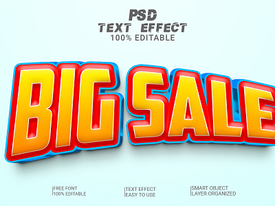 Big Sale 3D Text Effect 3d 3d text 3d text effect 3d text style design graphic design illustration logo text effect text style