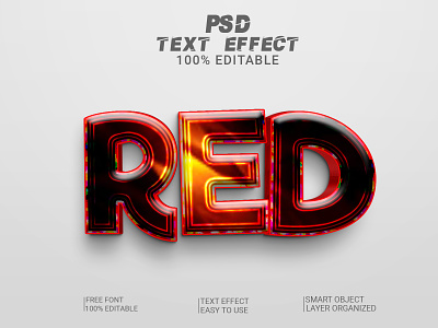 Red 3D Text Effect