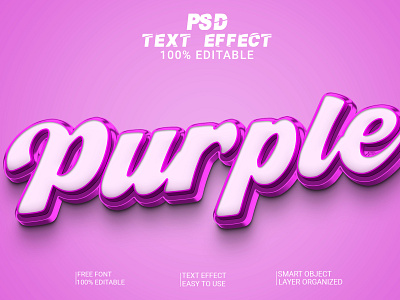 Purple 3D Text Effect 3d 3d text 3d text effect 3d text style graphic design purple text effect text style