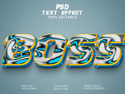 Boss 3D Text Effect 3d 3d text 3d text effect 3d text style boss boss text effect graphic design text effect text style