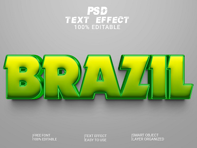 Brazil 3D Text Effect 3d 3d text 3d text effect 3d text style brazil brazil text effect graphic design text effect text style