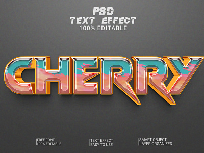 Cherry 3D Text Effect 3d 3d text 3d text effect 3d text style design graphic design text effect text style