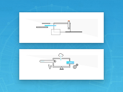 Procore Illustration N°02 architecture blue brand construction drawings guidelines illustrations style guide