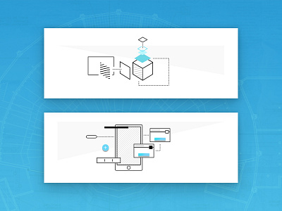 Procore Illustration N°03 architecture blue brand construction drawings geometric guidelines illustrations style guide