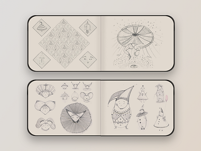 Faces N° 03 characters circus decorative drawings faces illustration prints sketch book sketches