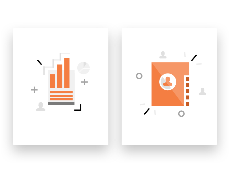 Illutrations 02 directory bars charts folder quirky plus paper illustration icon graphics fun add