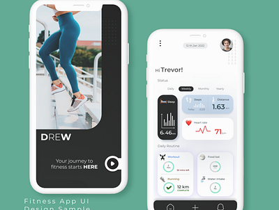 Fitness app ui design branding ui