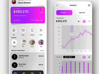 wallet UI light mode app design ui ux