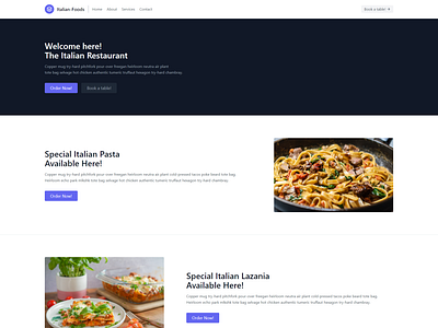 Italian Foods Website Design design ui web design
