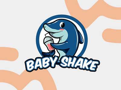 Baby Shake Logo branding design drink graphic design illustration logo shark logo vector