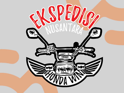 Ekspedisi Nusantara, Emblem, and T-Shirt Design branding design emblem logo graphic design honda win illustration logo motocycle t shirt design tour