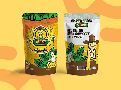 Banana chips, packaging design banan chips branding design graphic design illustration logo packaging pouch design vector