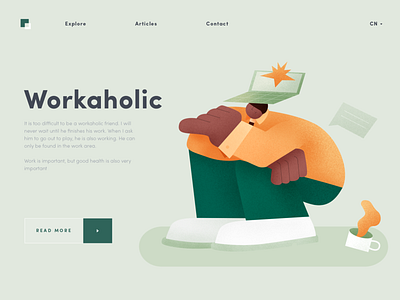 workaholic? app graphic design illustration web