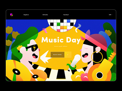 Web Desgin Music Day app design flat graphic design illustration web webdesgin