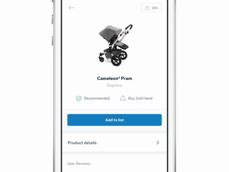 Baby product app animation app baby blue card clean framer ios pregnancy product ui ux