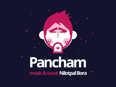 Pancham - music alum cover assamesemusic branding flat graphic design icon logo pancham print regional twocolor visual identity
