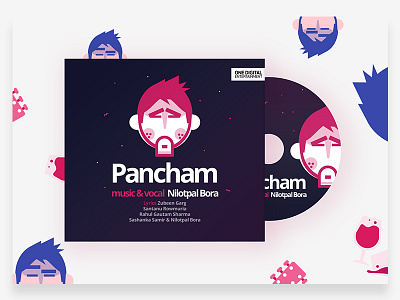 Music album packaging - Pancham album art assam assamese flat majuli music pancham pop