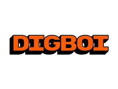 DIGBOI bold type branding design digboi display type display typeface dribbbleweeklywarmup flat hometown india logo orange retro sticker sticker design typography vector