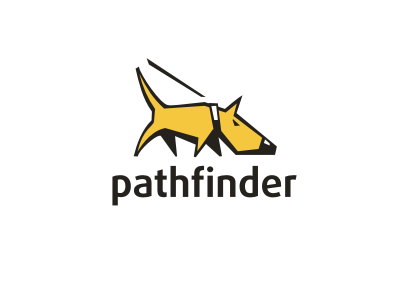 Pathfinder agency detective dog logo logotype