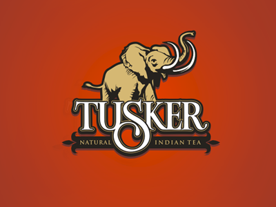 Tusker elefant indian logo logotype tea
