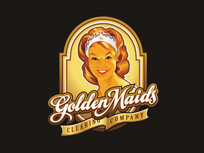 Golden Maids clearing company gold golden logo logotype maids