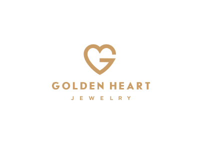 Golden Heart branding company gold golden heart jewerly logo logotype