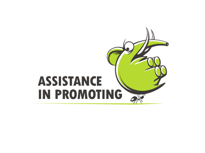 Assistance in promoting advertisement ant elefant logo logotype