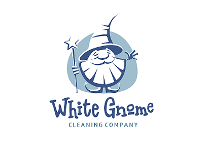 White Gnome branding cave cleaning company gnome identity logos sorcerer