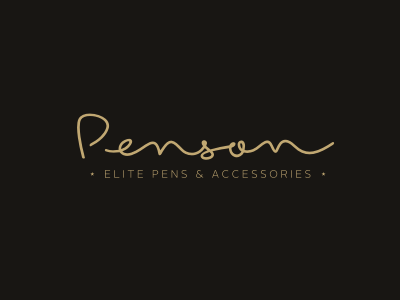 Penson branding calligraphy elite identity logo pen shop stationery