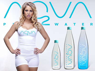 AQVA bottle braning logo mineral oxygen pure water women