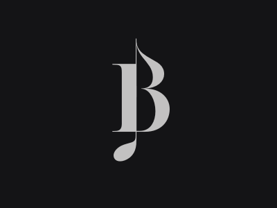 B + note branding company lettering logo monogram music note