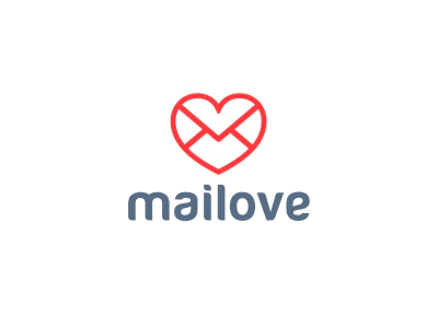 Mailove brand identity lettering logo love mail