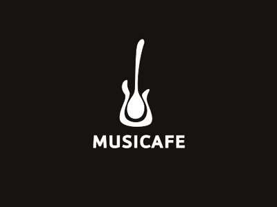 Musicafe cafe guitar identity live logo logotype mark music typography