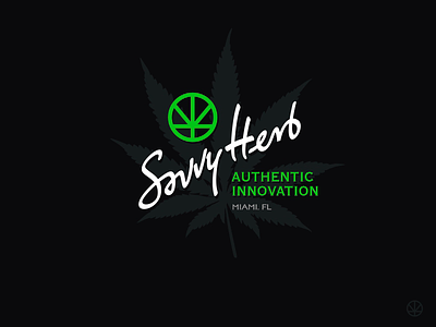 Savvy Herb brand branding calligraphy cannabis logo company design identity lettering logo logotype mark miami minimal monogram sb symbol