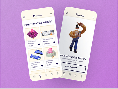 Wishlist Screens 🔥 animation app branding design ecommerce figma navigation smartanimate ui uidesign uiux ux uxdesign