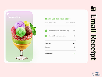 Email Receipt-DailyUI_017 dailylearning dailyui design illustration logo ui uichallenge uidesign uidesigner ux