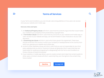 Terms of Services - DailyUI_089 dailylearning dailyui design illustration logo ui uichallenge uidesign uidesigner ux