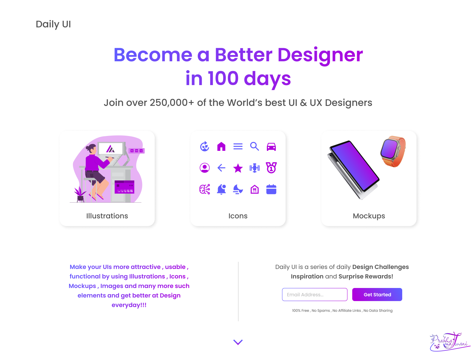 Daily UI Landing Page - DailyUI_100 by Prabhat_07🌟 on Dribbble