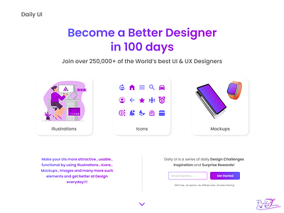Daily UI Landing Page - DailyUI_100 dailylearning dailyui design designcomunity designer figma illustration logo productdesign productdesigner ui uichallenge uidesign uidesigner uitrends uiux ux uxdesign uxresearch uxtrends