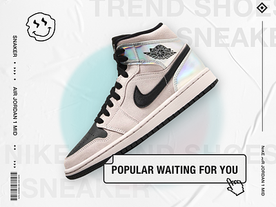 Nike Trend shoes poster design branding design nike air nike shoes parper poster shoes trend ui