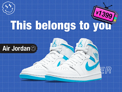 Nike Air Jordan Trend shoes poster design